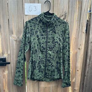 Lululemon Women's Define Jacket Size 10 Green Floral Full Zip